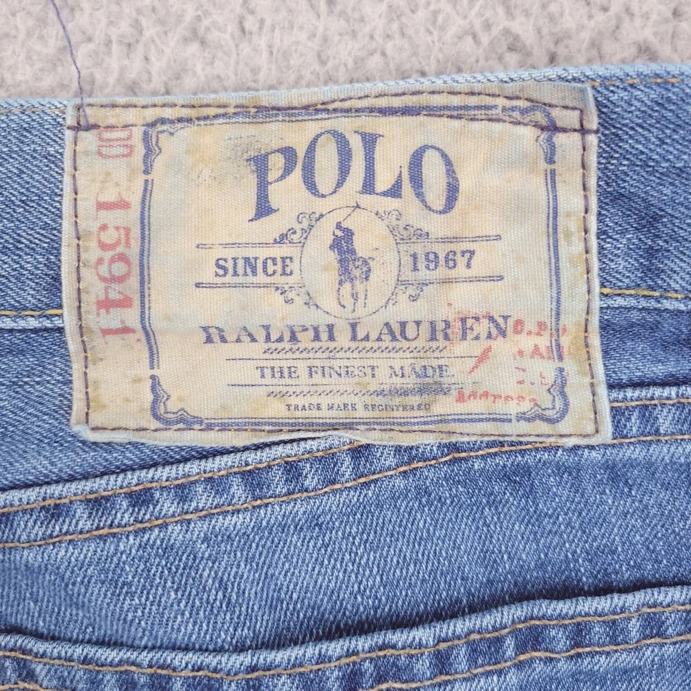 POLO Ralph Lauren Jeans Mens 34x30 Bootcut 750 Button Fly 100% Cotton Blue Denim